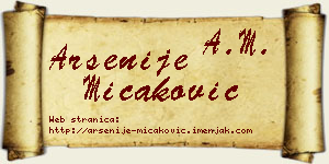 Arsenije Micaković vizit kartica